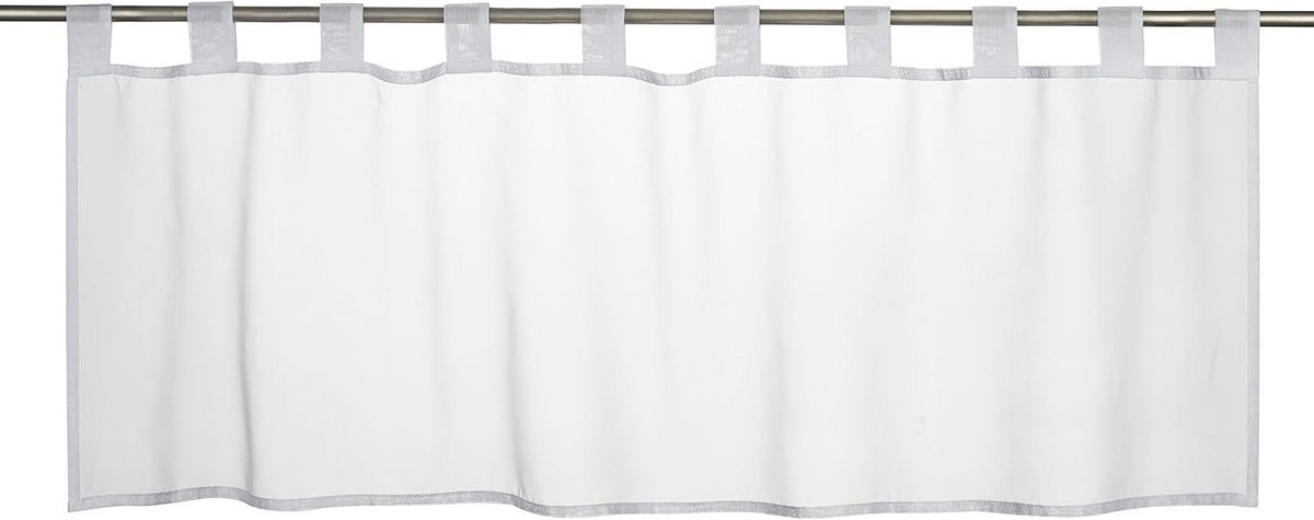 Wit Transparant Bistrogordijn Kort Vitrage voor Keuken of Woonkamer, Breedte: 48 cm, Hoogte: 140 cm