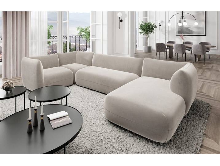 Stoff Wohnlandschaft Madrid U-Form