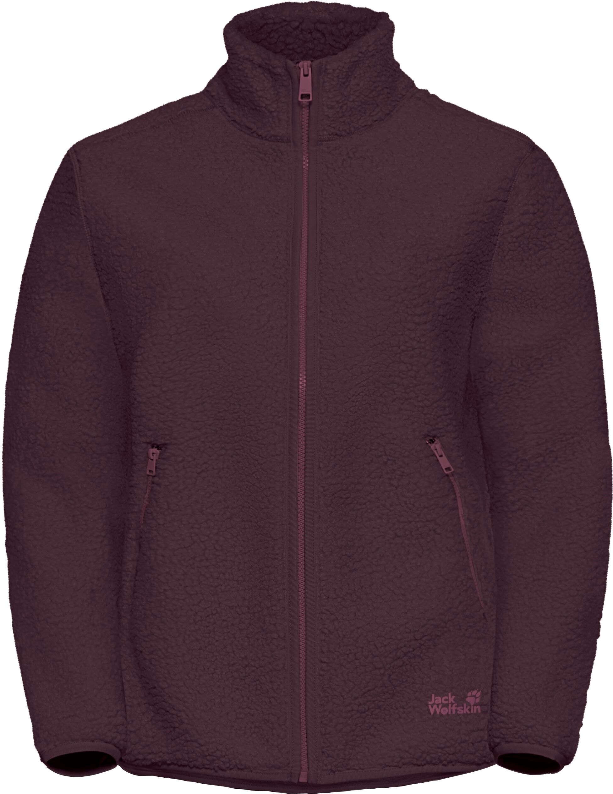 Fleecejacke JACK WOLFSKIN "HIGH CURL JKT W", Damen, Gr. XS, lila (amaranth), Obermaterial: 100% Polyester, normal, Jacken Fleecejacke, mit durchgehendem Reissverschluss, aus Sherpa Fleece, atmungsaktiv amaranth XS