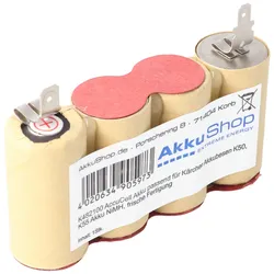 AccuCell Akku für Kärcher Akkubesen K50mAh, K55 Hochleistungs-Akku NiMH Akku 3000mAh