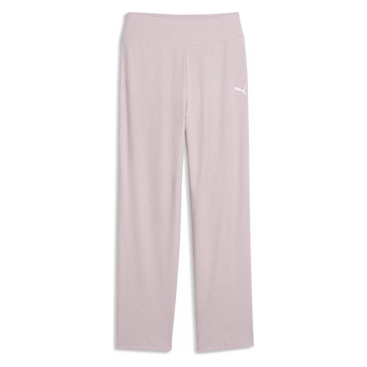 Puma ESS ELEVATED High Waist Straight Leg Rib Pants G (140) (691722)