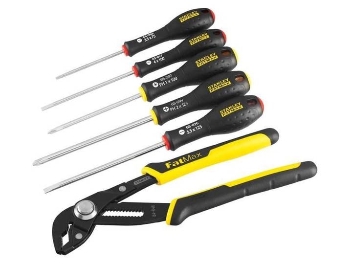 Coffret d'outils 6 pièces - STANLEY FATMAX - FMHT0-62639 - Pince multiprise à verrouillage 250 mm + Tournevis d'électricien + Tournevis cruciforme