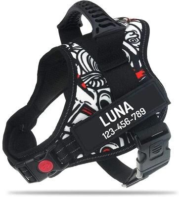 Inspired Living Personalized Adjustable Nylon Dog Vest Harness white Graffiti s