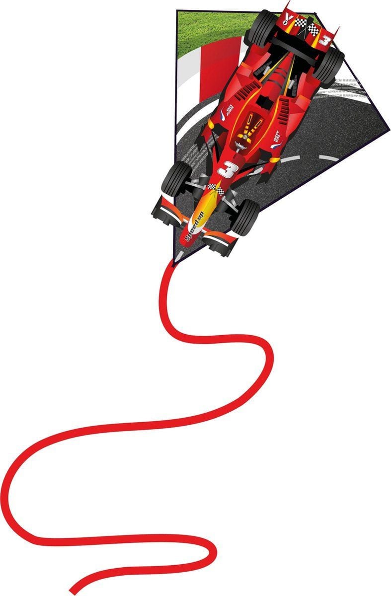 Knoop Kites Vlieger Raceauto Eenlijner Nylon 65 x 55 cm