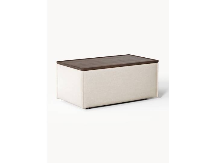 Pouf en mélange de lin avec rangement Lennon