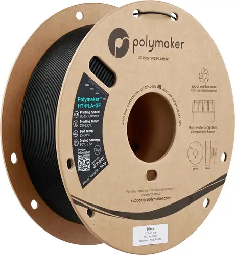 Polymaker PA18001 HT-PLA-GF Filament HT-PLA-GF Hochtemperaturbeständig, Glasfaserverstärkt, Matt, Highspeed Filament 1.75mm 1000g