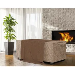 Casaria Auflagenbox Polyrattan 122x61x56cm creme