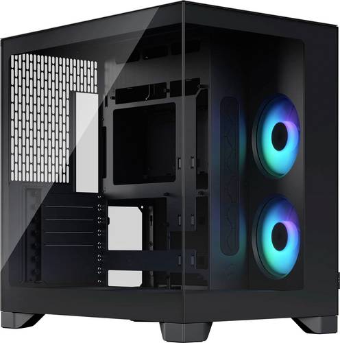 Fractal Design Geh Pop 2 Vision Black RG Midi-Tower PC-Gehäuse Schwarz 4 Vorinstallierte LED Lüfter, Staubfilter, Seitenfenster