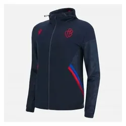 Macron, Unisex, Laufjacke, FC Basel Training Jacke (L), Blau, Rot, L
