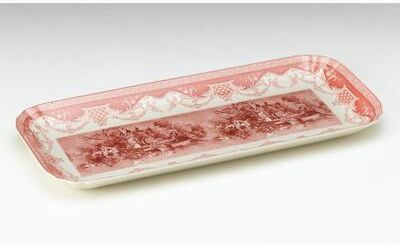 Orchard Creek Designs Studer Rectangular Porcelain Serving Tray - Dark Pink