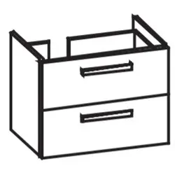 Artiqua 412 Waschtischunterschrank für Connect Space E1328 Becken links, Graphit Struktur quer, 412- 412-WU2L-I59-7070-401