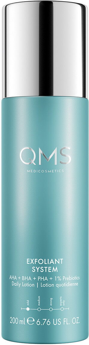 200ml QMS Exfoliant System AHA + BHA + PHA + 1% Prebiotics Daily Lotion
