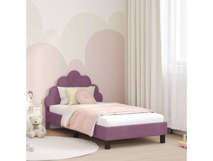 Cadre lit enfants tête pourpre 80x160 cm design coloré chambre enfant compacte