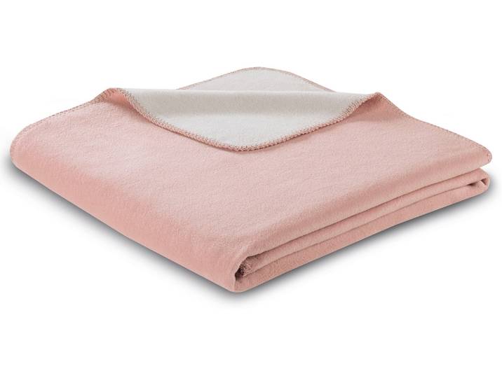Wohndecke BIEDERLACK Doubleface , rosa, B:150cm L:200cm, Baumwolle, Polyacryl, Polyester, Wohndecken, Wohndecke, mit geketteltem Zierstich