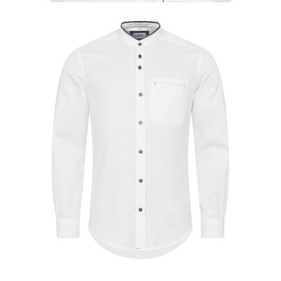 Trachtenhemd NÜBLER "Trachtenhemd Otto", Herren, Gr. L, EURO, weiß, Obermaterial: 100% Polyester PES., Hemden Trachtenhemd