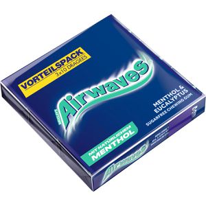 Airwaves Kaugummis Menthol & Eucalyptus, zuckerfrei, 3x 10 Dragees