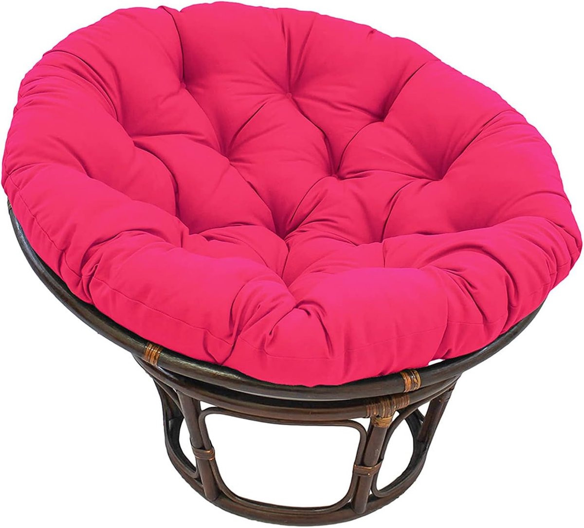 Papasan stoelkussen Rose Red - Gewatteerd hangmatkussen voor buiten - 80 x 80 cm