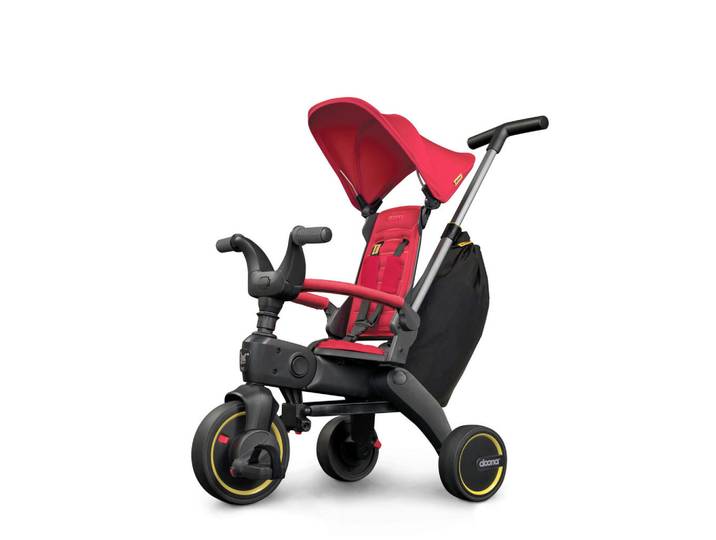 Dreirad Liki S3, Rot, Kunststoff, 33.9x25.1x33.9 cm, Rückenlehne, Fußstützen, höhenverstellbare Schubstange, Spielzeug, Kinderfahrzeuge, Dreiräder