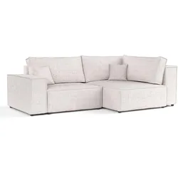 ECKSOFA AVION mit Schlaffunktion Hellbeige im Neve Stoff