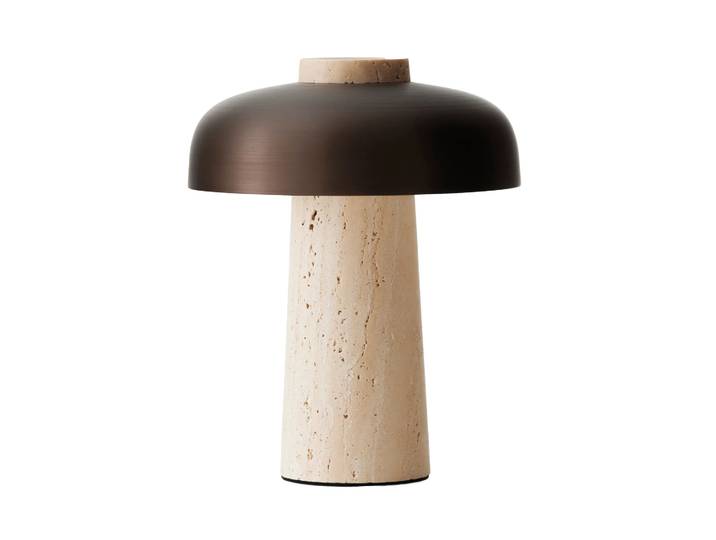Audo Copenhagen Reverse portable Tischleuchte 24,5 cm Travertine-bronzed aluminium