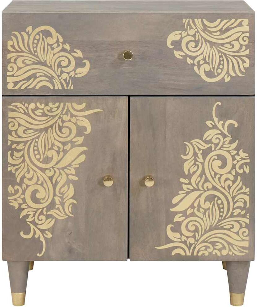 vidaXL Bedside Cabinet with Door Gris 50 x 33 x 60 cm