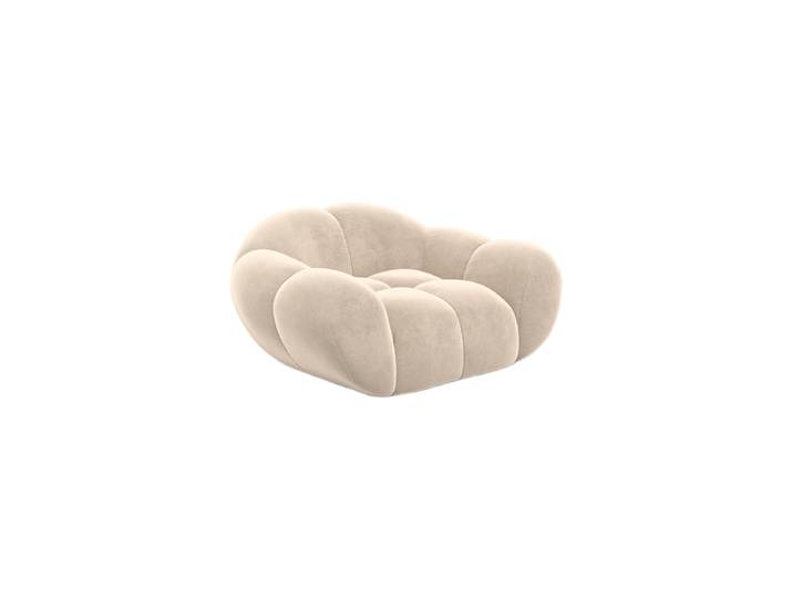 Design Loungesessel „Levante“ mit Samtbezug Samtbezug Cream BLOOMINGLOFT Collection