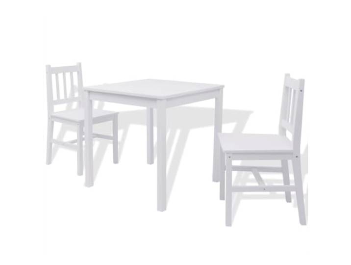 HKQWPBF 3-TLG. Essgruppe Kiefernholz Weiß mit Tisch und 2 Stühlen Kiefernholz, weiß, 1 Tisch, 2 Stühle, schlichtes Design, zeitlos, einfache Reinigung, leichter Zusammenbau