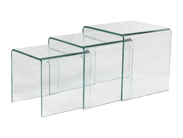 Tables basses gigognes MINKA - Verre courbé