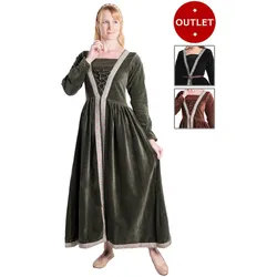 Metamorph Mittelalter Samtkleid mit Bordüre - Ophelia (S)
