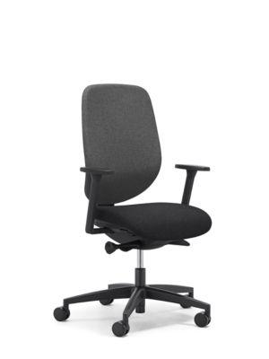Giroflex Bürostuhl 353, mit Armlehnen, Auto-Synchronmechanik, Muldensitz, grau/schwarz