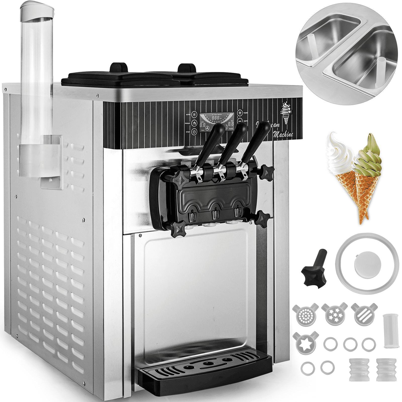 **VEVOR Weichspeiseeismaschine 2200W - Kommerzielle Tischgerät-Weichspeiseeismaschine - 20 bis 28 Liter pro Stunde - Ideal für Restaurants, Bars, Café