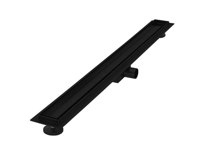 LuxeBath Duschrinne 90cm, Schwarz, Metall, Rechteckig, 13.9x7.8x94 cm, Badezimmer, Baden & Duschen, Duschtasse