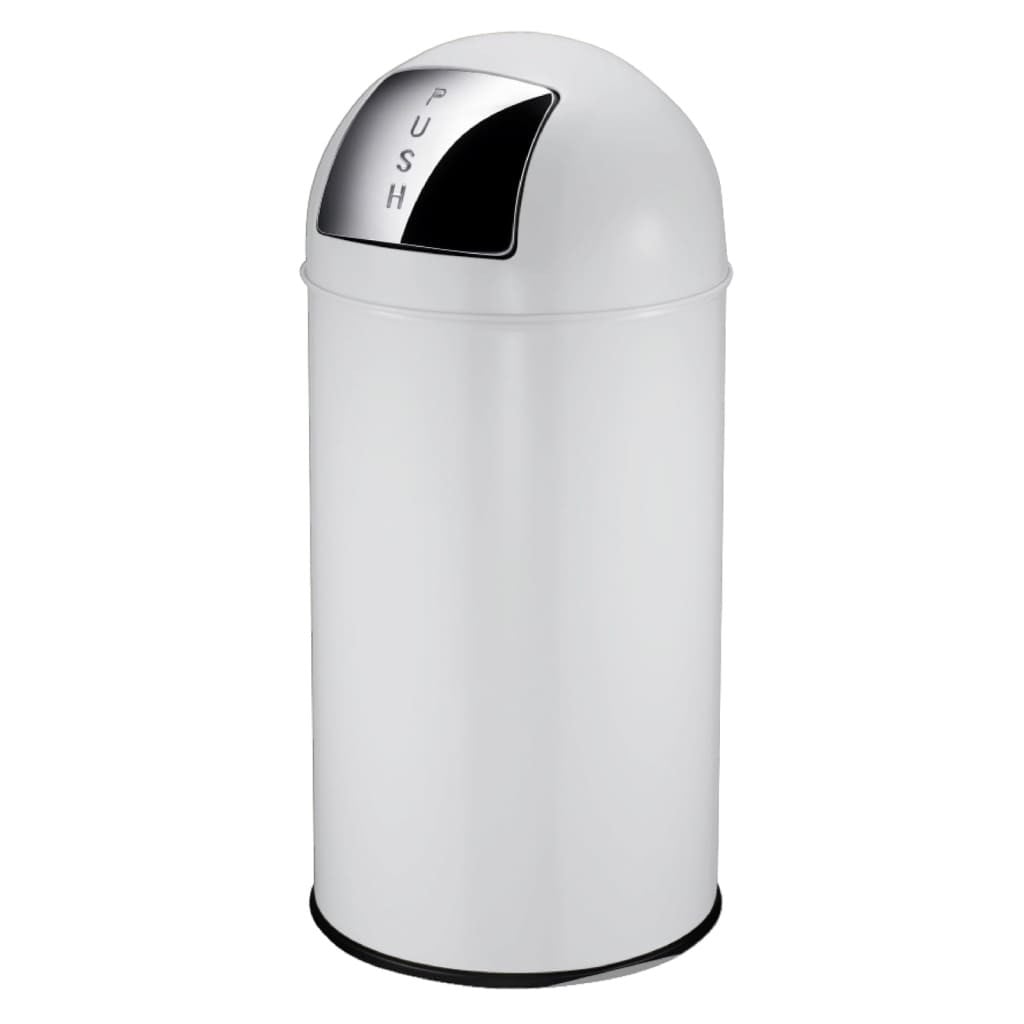 EKO Pushcan afvalbak 40 liter staal wit