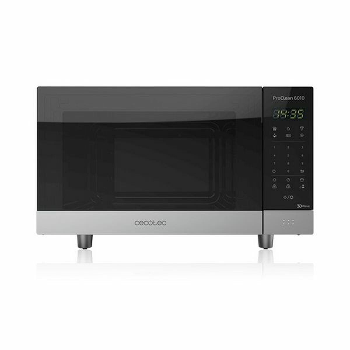 Cecotec ProClean 6110 Magnetron met grillfunctie, 23 liter, 800W, zwart en zilverkleurig