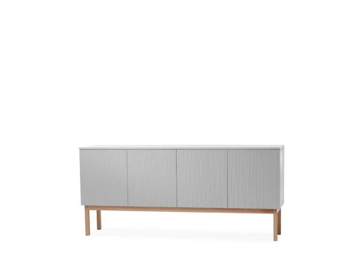 A2 Buffet Beam gris clair, structure en chêne huilé blanc