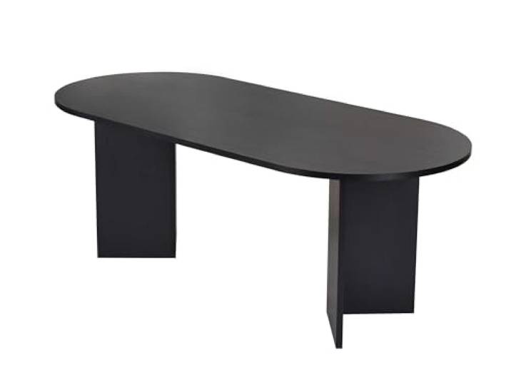 Stilvoller schwarzer Esstisch, 200 x 90 x 75 cm 100% melaminbeschichtete Spanplatte, 25 mm Stärke perfekt für Moderne Esszimmer & Geselligkeit, Wood Black