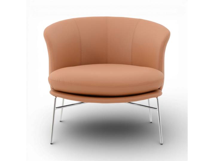Fauteuil imitation cuir camel