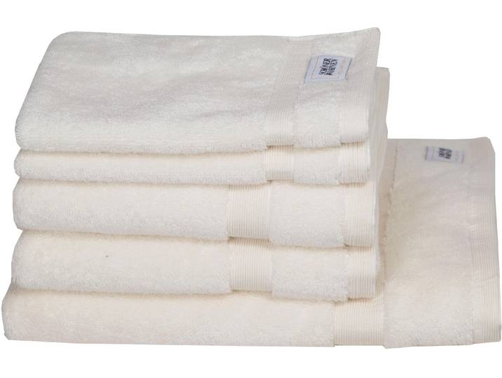 Handtuch Set Cuddly , weiss (weiß), 5 Stk., Frotteevelours, Frotteevelours, Obermaterial: 100% Baumwolle, SCHÖNER WOHNEN-KOLLEKTION, Handtücher, Handtuch Set, schnell trocknende Airtouch-Qualität