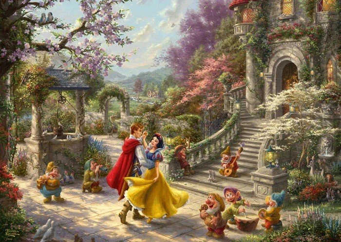 Schmidt Spiele Thomas Kinkade Studios: Painter of Light - Disney Schneewittchen - Tanz mit dem Prinzen (1000 Teile)