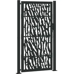 vidaXL Gartentor Schwarz 105x180 cm Stahl Spurendesign