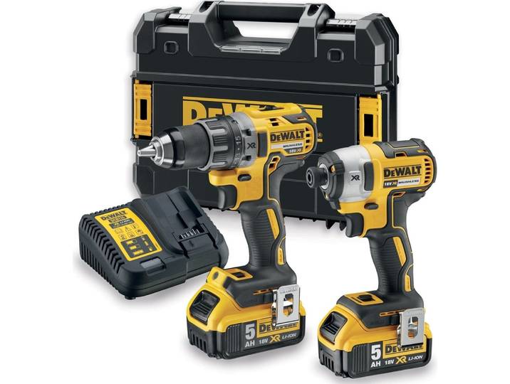 Pack 2 outils 18V DEWALT DCK268P2T-QW : perceuse-visseuse compact DCD791 et visseuse à choc DCF887 avec un coffret et 2 batteries
