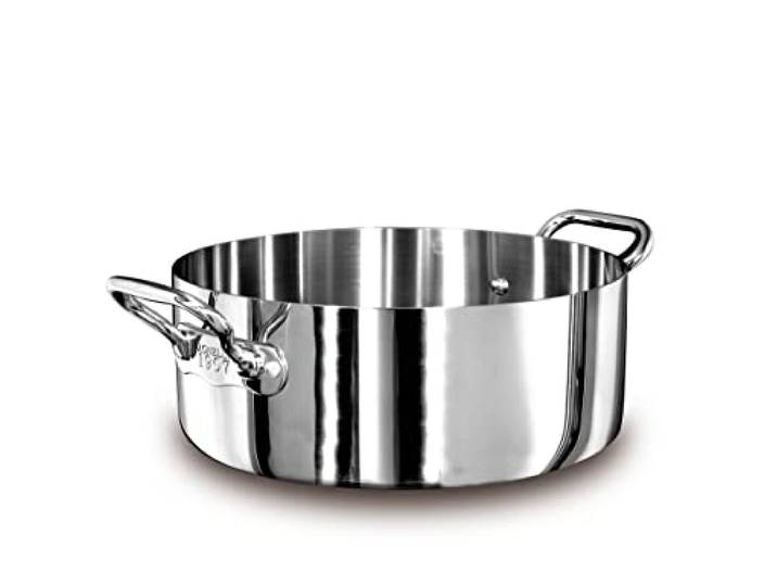 Pentole Agnelli Kasserolle mit 2 Griffen, Aluminium Tief 32 cm Stahl