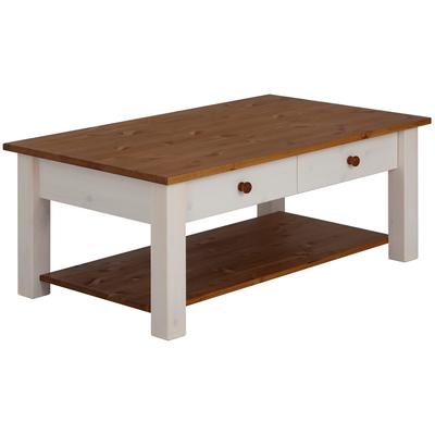 Couchtisch OTTO HOME "Chicago", weiß (weiß, honig), B:100cm H:40cm T:60cm, Tische, Couchtisch, in zwei Größen, Landhausstil, zusätzlicher Stauraum