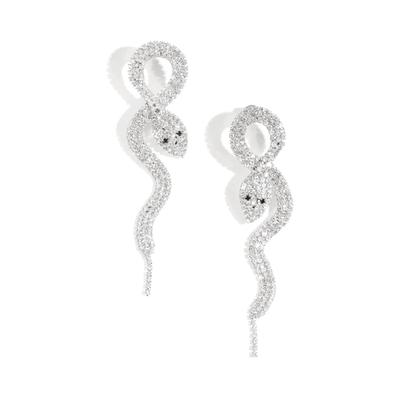 Paar Ohrhänger ADELIA´S "LIVAYA LIVAYA Ohrringe Ohrhänger mit Schlangenmotiv und Zirkonia", Damen, Gr. Damen, silberfarben, Ohrringe, modisch mit glitzerndem Schlangenmotiv