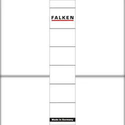 Falken 80037765 Ordner-Rückenschild, Etiketten 36 x 190 mm selbstklebend für 5 cm schmale Ordner - Weiß