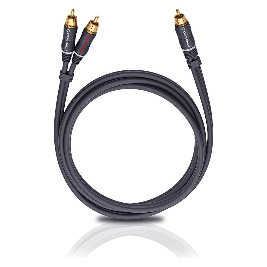 Oehlbach D1C23712 Cinch Audio Y-Kabel (2x Cinch-Stecker - 1x Cinch-Stecker) 15.00m Anthrazit (15 m, Cinch Kabel) (D1C23712)