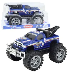 Geländegängiges Rettungsfahrzeug mit Heckantrieb und Anhängerkupplung, blau 27cm