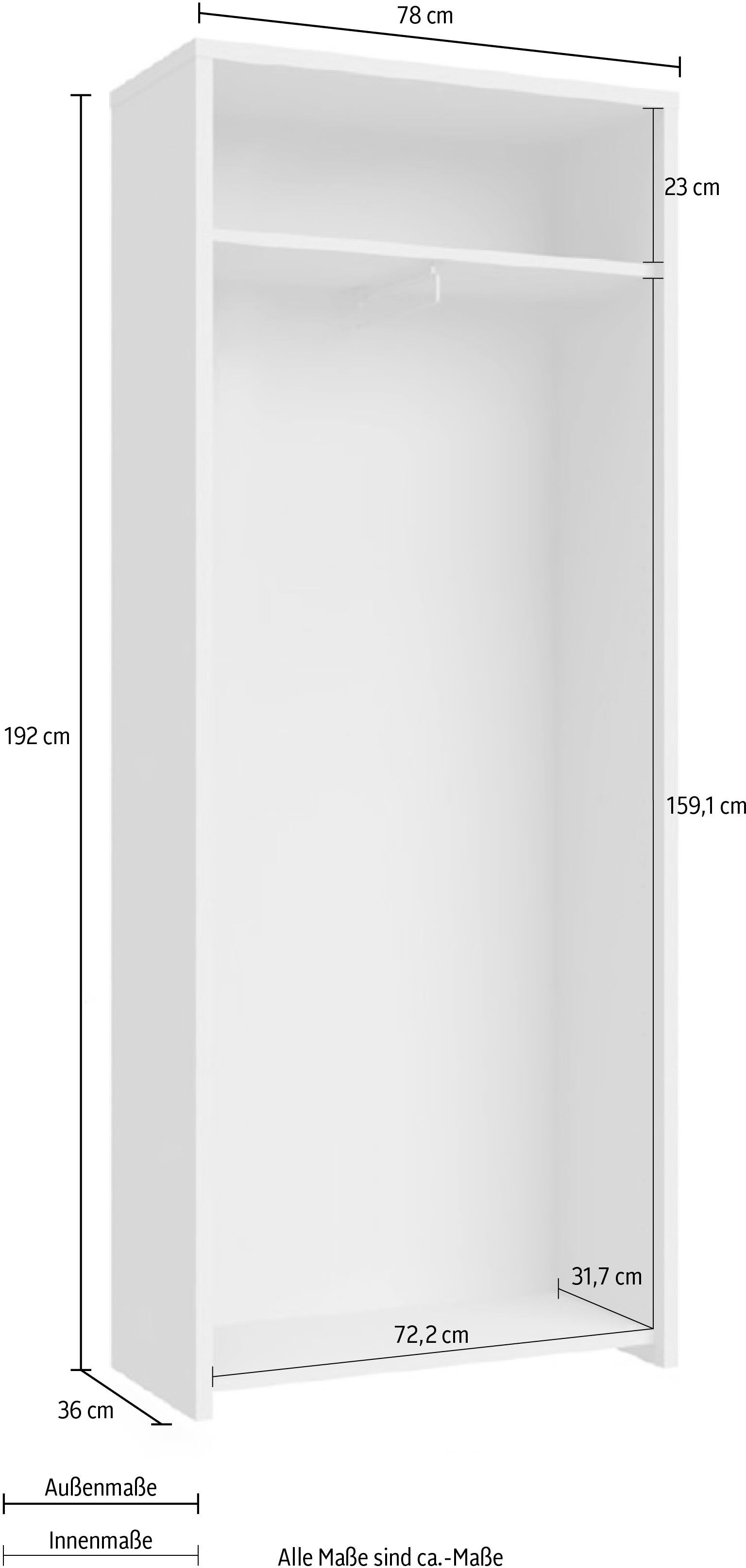 Garderobenschrank GOODPRODUCT "Gala", beige (beige, pacific walnuss decor), B:78cm H:192cm T:36cm, Holzwerkstoff, MDF, Schränke, Garderobenschrank, hochwertig UV lackiert, Soft-Close-Funktion, Höhe 192cm beige, pacific walnuss decor Pacific Walnuss Decor,