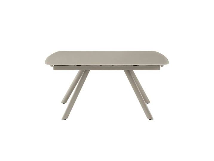 Table extensible en verre taupe 140/210 cm