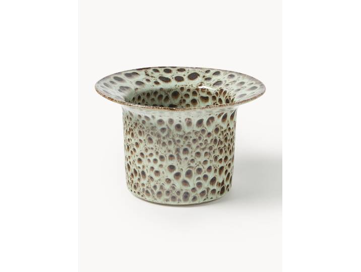 Cache-pot artisanal avec émail réactif Balou, haut. 15 cm